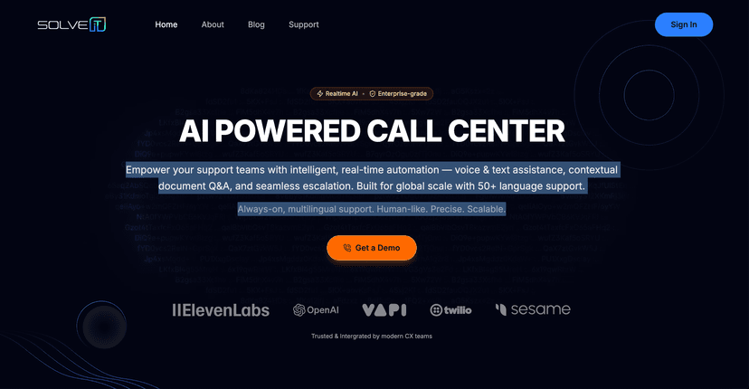 SolveIT AI Powered Call Center